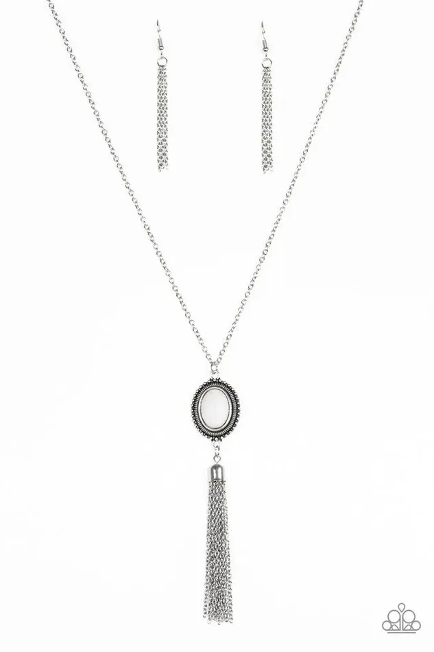 Paparazzi Necklace Canyon Climb White Paparazzi Jewelry Necklaces