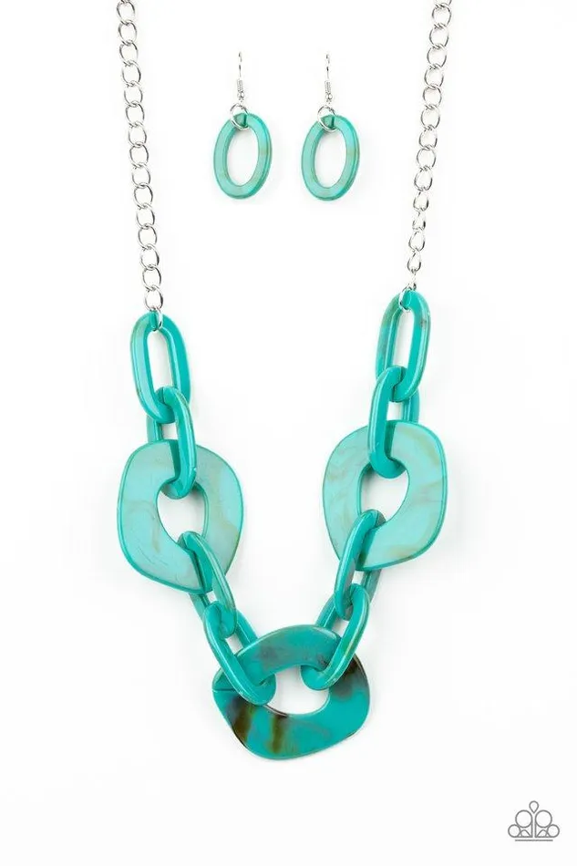 Paparazzi Necklace Courageously Chromatic Blue Paparazzi Jewelry Necklaces