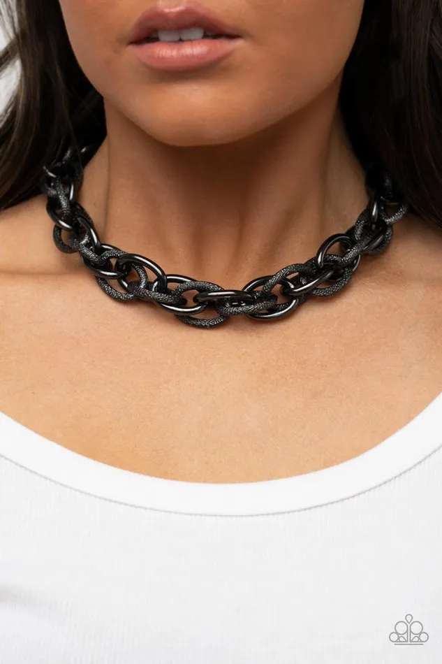 Paparazzi Necklace License to Chill Black Paparazzi Jewelry Necklaces