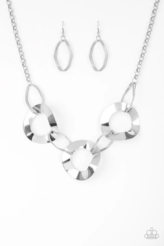 Paparazzi Necklace Modern Mechanics Silver Paparazzi Jewelry Necklaces