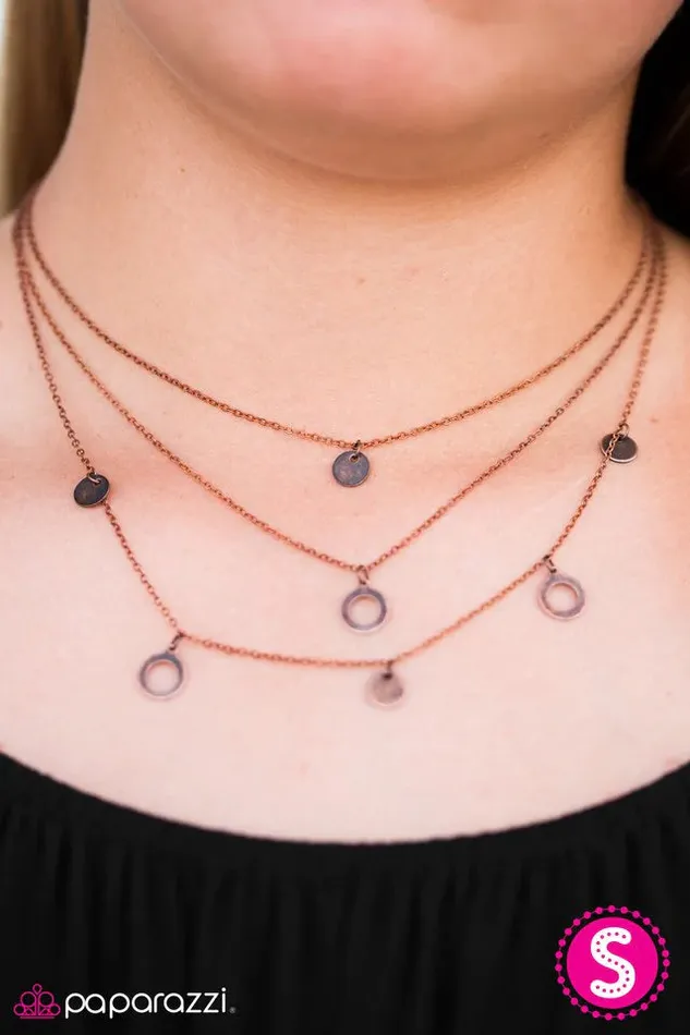 Paparazzi Necklace Shimmer Over Heels Copper Paparazzi Jewelry Necklaces