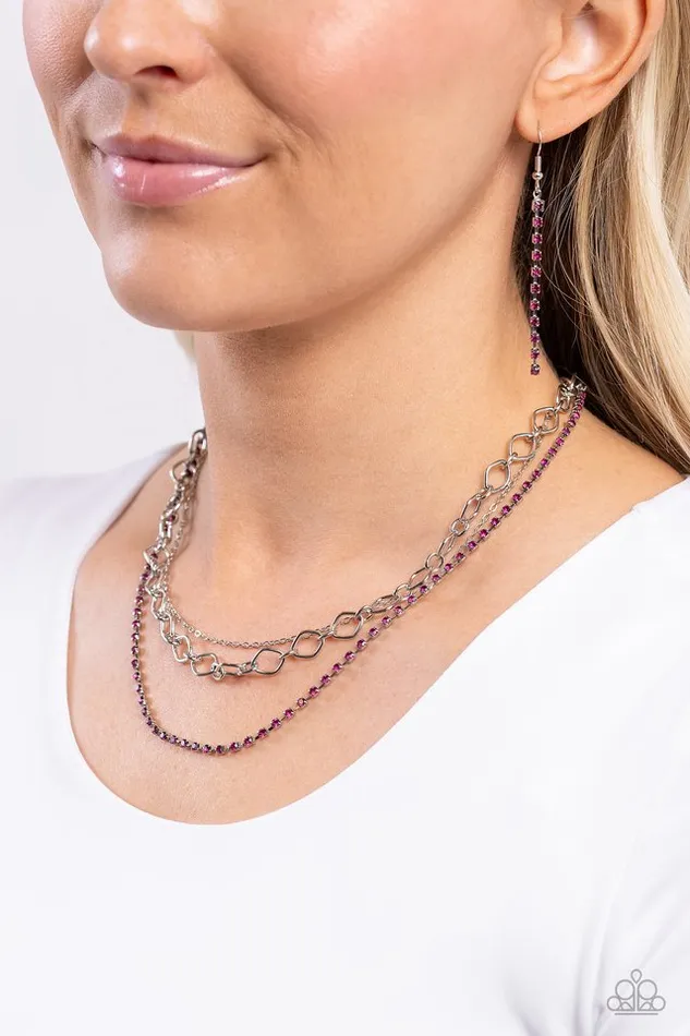 Paparazzi Necklace Tasteful Tiers Pink Paparazzi Jewelry Necklaces