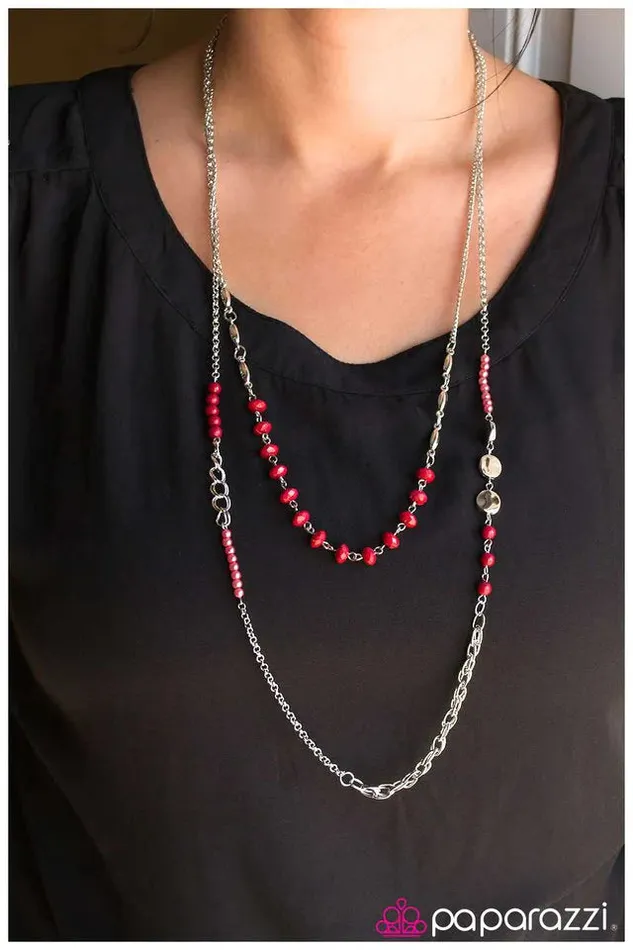 Paparazzi Necklace The Heat is On Red Paparazzi Jewelry Necklaces