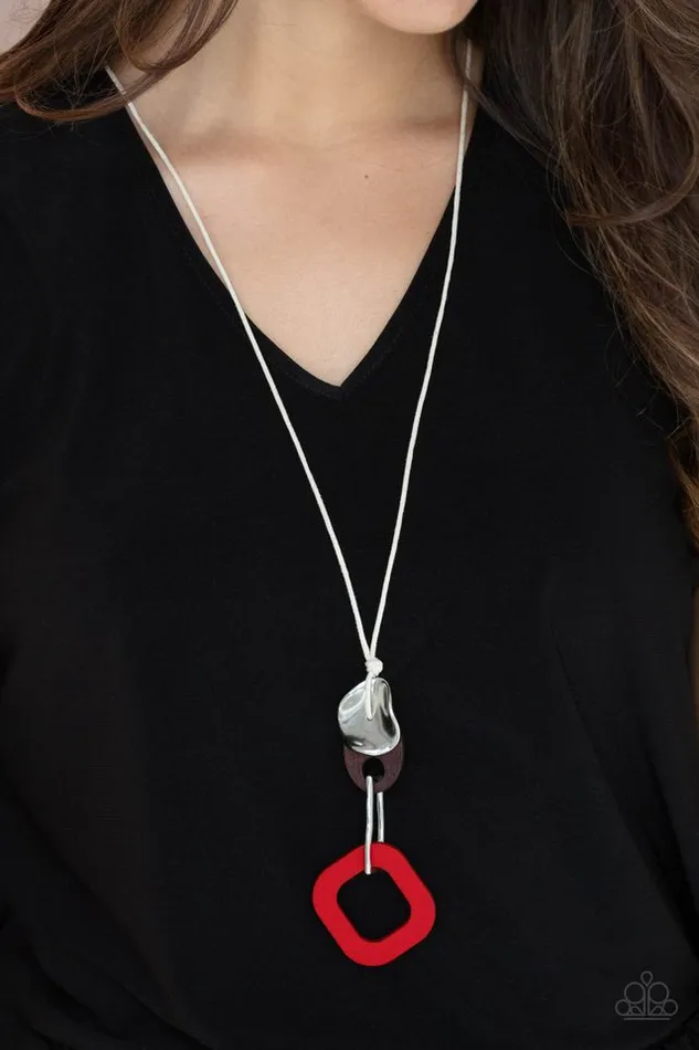 Paparazzi Necklace Top Of The WOOD Chain Red Paparazzi Jewelry Necklaces