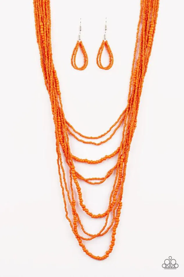 Paparazzi Necklace Totally Tonga Orange Paparazzi Jewelry Necklaces