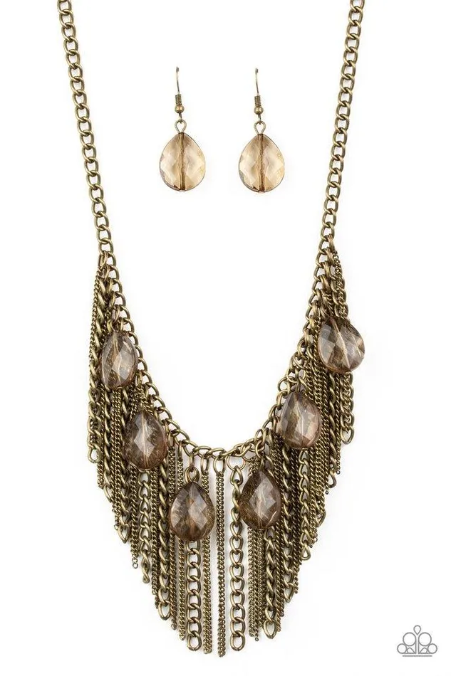 Paparazzi Necklace Vixen Conviction Brass Paparazzi Jewelry Necklaces