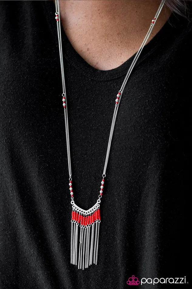Paparazzi Necklace Wild Winds Red Paparazzi Jewelry Necklaces