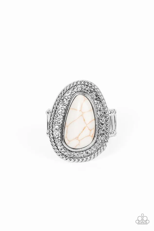 Paparazzi Ring Downtown Desertscape White Paparazzi Jewelry Rings