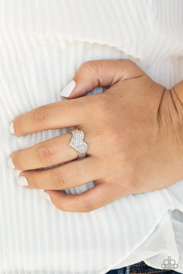 Paparazzi Ring Heart of BLING White Paparazzi Jewelry Rings