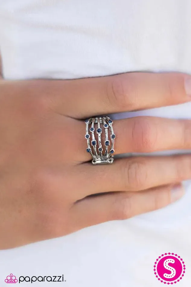 Paparazzi Ring Sporadic Sparkle Blue Paparazzi Jewelry Rings