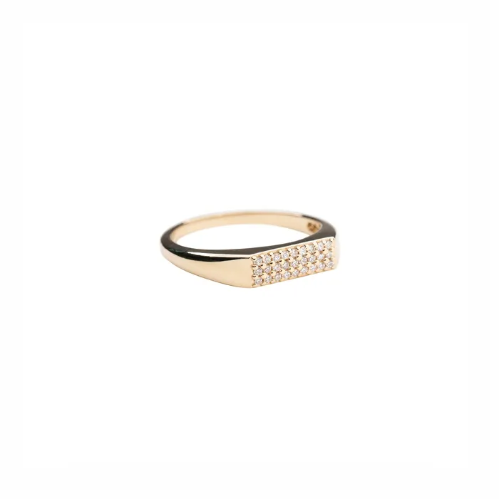 RG Rings 14k Rectangle Diamond Signet Ring