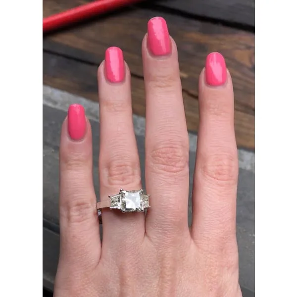 Rings 3 Diamond Engagement Ring Set in 14K White Gold 422ct tw Princess Cut Clarity Enhanced Diamonds Diamond Source NYC