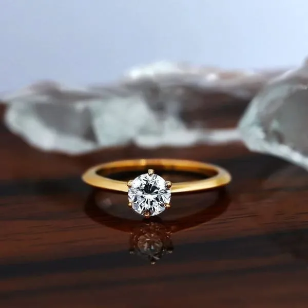 Rings 6 Prong Diamond Solitaire Engagement Ring Set in 14K Rose Gold 105ct tw Round Brilliant Natural Diamond Diamond Source NYC