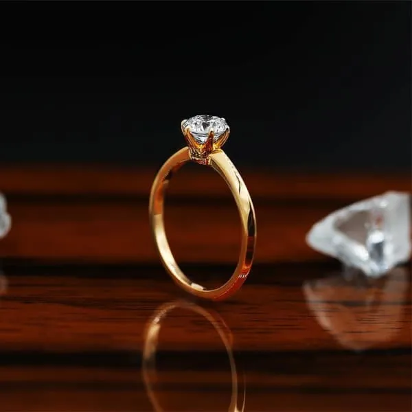 Rings 6 Prong Diamond Solitaire Engagement Ring Set in 14K Rose Gold 105ct tw Round Brilliant Natural Diamond Diamond Source NYC