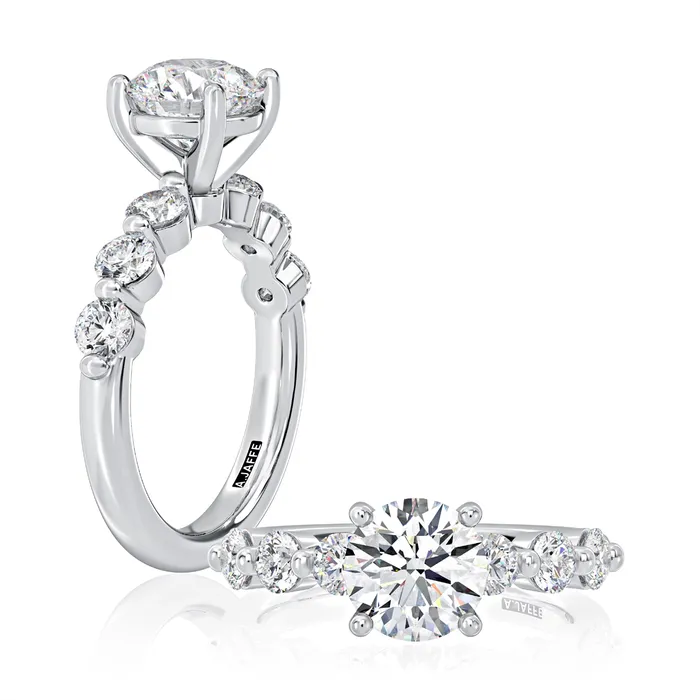 Rings A Jaffe 14K White Gold Semi Mount Diamond Ring A Jaffe
