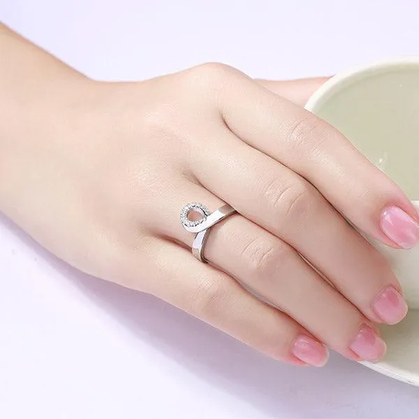 Rings Belbren 925 Sterling Silver Infinity Ring Personalize with Gem Birthstones and Custom Engraving
