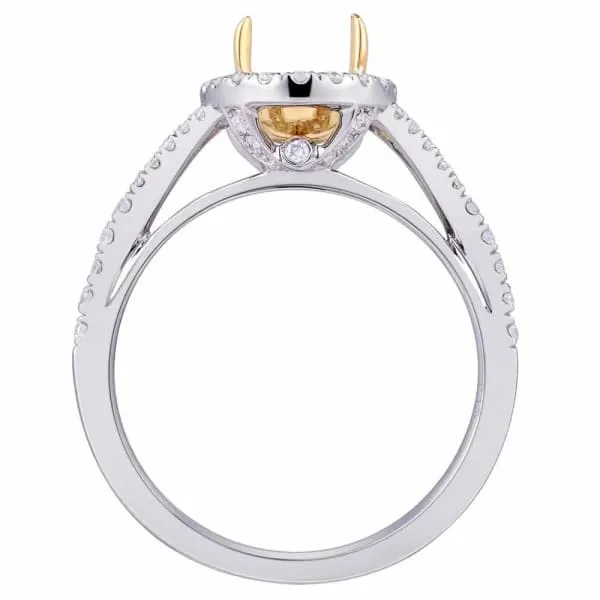 Rings Diamond Source NYC Luxury delicate halo setting 18k white and yellow gold ring with 40ct diamonds KR12522XD8X6 Rings Diamond Source NYC Luxury delicate halo setting 18k white and yellow gold ring with 40ct diamonds KR12522XD8X6