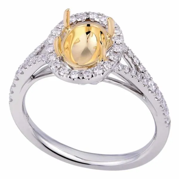 Rings Diamond Source NYC Luxury delicate halo setting 18k white and yellow gold ring with 40ct diamonds KR12522XD8X6 Rings Diamond Source NYC Luxury delicate halo setting 18k white and yellow gold ring with 40ct diamonds KR12522XD8X6