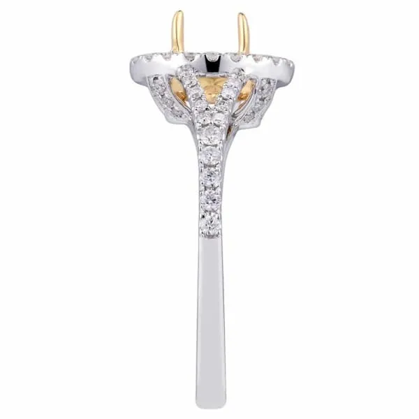 Rings Diamond Source NYC Luxury delicate halo setting 18k white and yellow gold ring with 40ct diamonds KR12522XD8X6 Rings Diamond Source NYC Luxury delicate halo setting 18k white and yellow gold ring with 40ct diamonds KR12522XD8X6