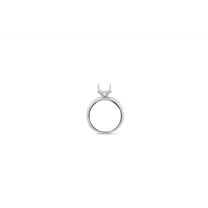 Rings Engagement Collections 14K White Gold Semi Mount Ring with Oval Diamond Head Rings Engagement Collections 14K White Gold Semi Mount Ring with Oval Diamond Head