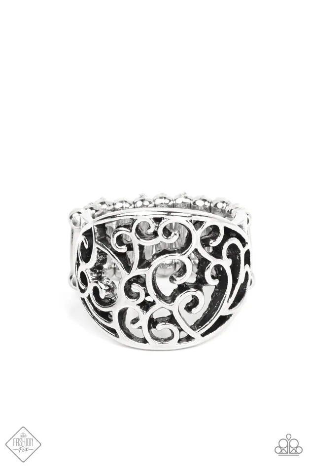 Rings Paparazzi Jewelry Paparazzi Ring Fashion Fix Oct 21 Dreamy Date Night Silver