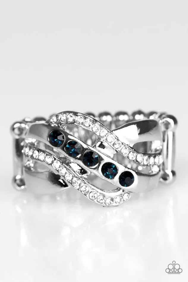 Rings Paparazzi Jewelry Paparazzi Ring Flirting With Sparkle Blue