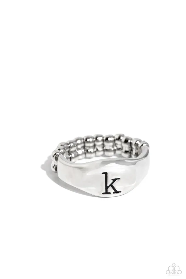 Rings Paparazzi Jewelry Paparazzi Ring Monogram Memento Silver K Rings Paparazzi Jewelry Paparazzi Ring Monogram Memento Silver K