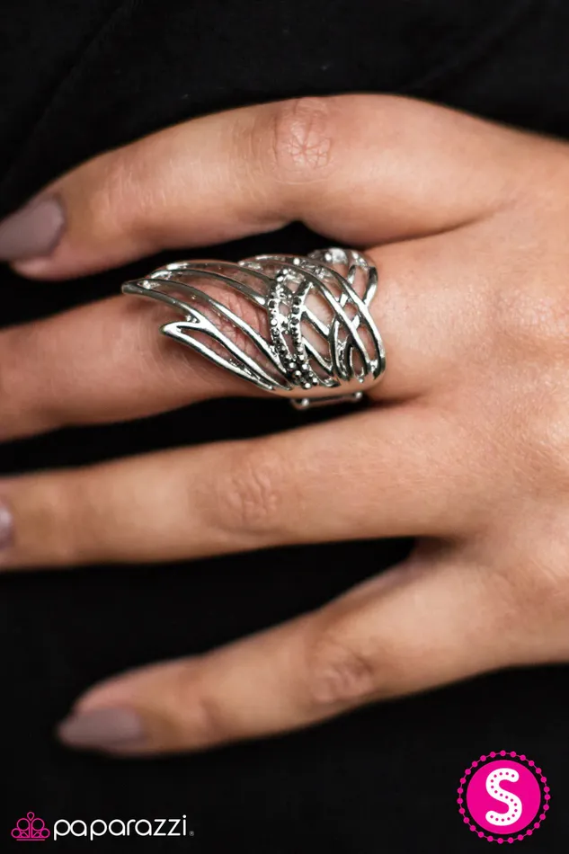 Rings Paparazzi Ring Catch Fire Silver Paparazzi Jewelry