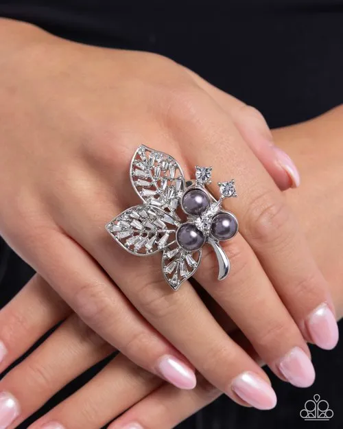 Rings Paparazzi Ring Luminescent Leaves Silver Paparazzi Jewelry