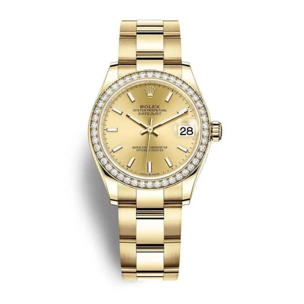 Rolex Bracelets Rolex Datejust 31mm Ref 278288rbr0021 Champagne Stick Dial Diamond Bezel 18K Yellow Gold Oyster Bracelet Womens Watch Rolex Bracelets Rolex Datejust 31mm Ref 278288rbr0021 Champagne Stick Dial Diamond Bezel 18K Yellow Gold Oyster Bracelet Womens Watch
