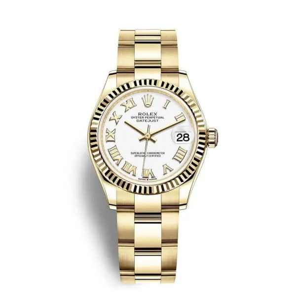 Rolex Datejust 31mm Ref 2782780019 White Dial 18K Yellow Gold Oyster Bracelet Womens Watch Rolex Bracelets Rolex Datejust 31mm Ref 2782780019 White Dial 18K Yellow Gold Oyster Bracelet Womens Watch Rolex Bracelets
