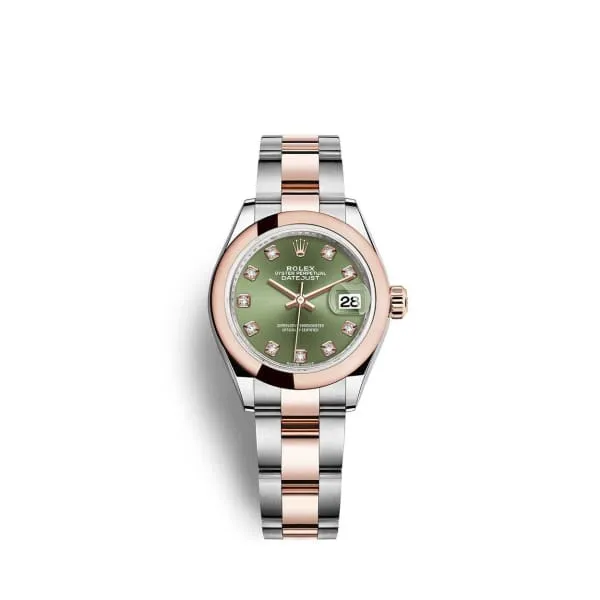 Rolex LadyDatejust 28mm Ref 2791610008 Green Diamond Dial Two Tone Stainless Steel 18K Rose Gold Oyster Bracelet Womens Watch Rolex Bracelets Rolex LadyDatejust 28mm Ref 2791610008 Green Diamond Dial Two Tone Stainless Steel 18K Rose Gold Oyster Bracelet Womens Watch Rolex Bracelets