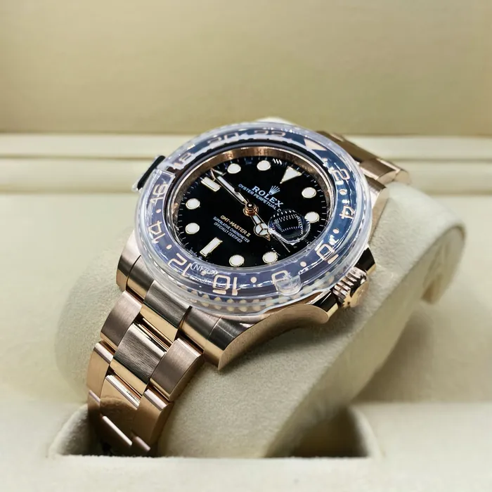 Rolex Rolex GMTMaster II Rootbeer 40mm Ref 126715chnr0001 Black Dial Brown Black Ceramic Bezel 18K Rose Gold Oyster Bracelet Mens Watch Bracelets