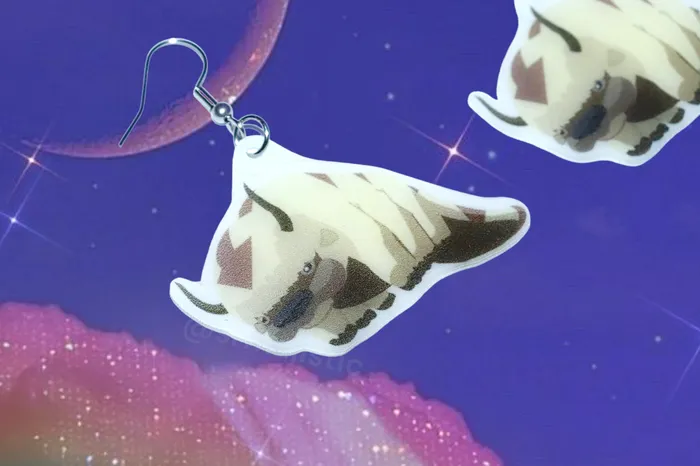 Sam Makes Things Earrings Appa from Avatar the Last Airbender Cute 2D detailed Handmade Earrings
