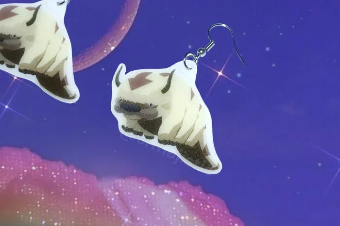 Sam Makes Things Earrings Appa from Avatar the Last Airbender Cute 2D detailed Handmade Earrings