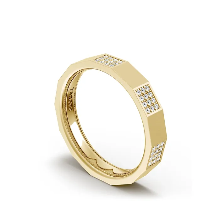 Tacori Rings Tacori 18K Yellow Gold Diamond 4mm Satin Band