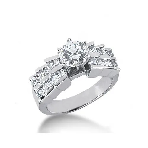 301 Carats Natural Earth Mined Diamond Anniversary Ring Round and Baguette White Gold 14K HarryChadEntcom Rings 301 Carats Natural Earth Mined Diamond Anniversary Ring Round and Baguette White Gold 14K HarryChadEntcom Rings