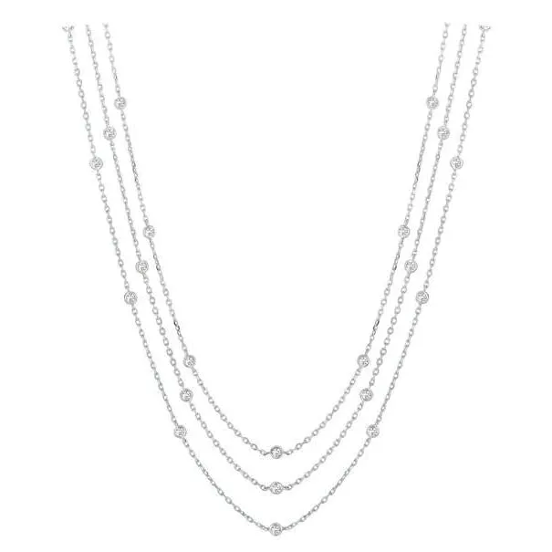 3 Row Natural Earth Mined Diamond Necklace GB Necklaces