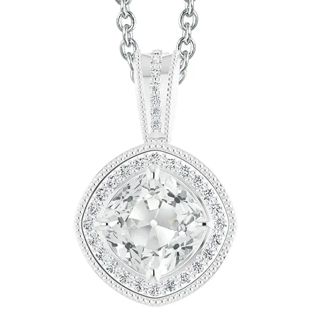 7 Carat Natural Earth Mined Diamond Halo Pendant Milgrain HarryChadEntcom Necklaces 7 Carat Natural Earth Mined Diamond Halo Pendant Milgrain HarryChadEntcom Necklaces