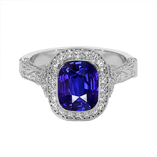 Antique Style Natural Earth Mined Diamond Ring Bezel Set Cushion Ceylon Sapphire 8 Carats HarryChadEntcom Rings Antique Style Natural Earth Mined Diamond Ring Bezel Set Cushion Ceylon Sapphire 8 Carats HarryChadEntcom Rings