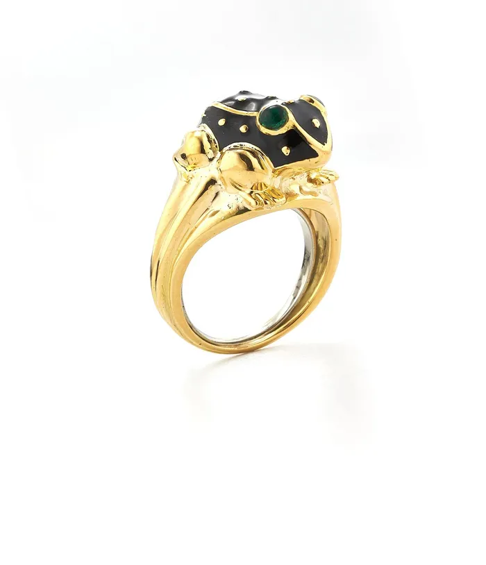 Baby Frog Ring Black Enamel David Webb Workshop Rings