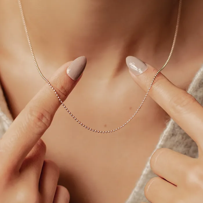 Bead Chain Necklace Rose Gold Hey Happiness Necklaces Bead Chain Necklace Rose Gold Hey Happiness Necklaces