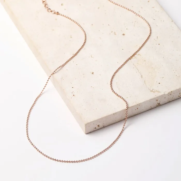 Bead Chain Necklace Rose Gold Hey Happiness Necklaces Bead Chain Necklace Rose Gold Hey Happiness Necklaces