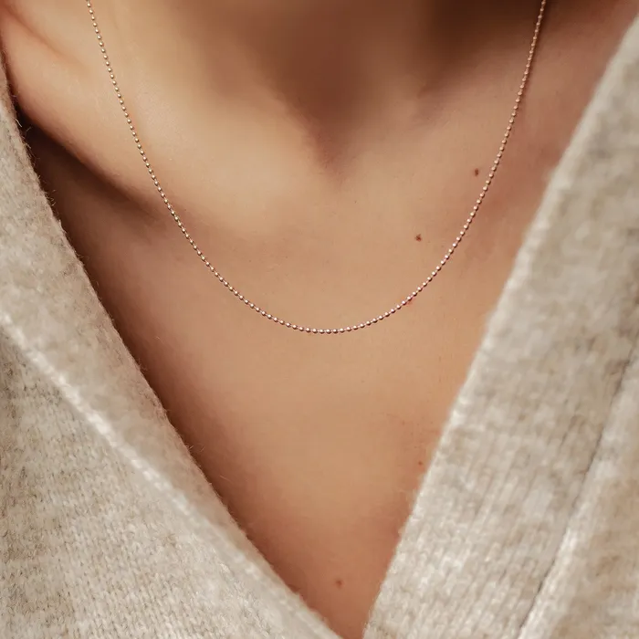 Bead Chain Necklace Rose Gold Hey Happiness Necklaces Bead Chain Necklace Rose Gold Hey Happiness Necklaces