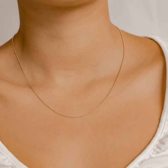 Bead Chain Necklace Rose Gold Hey Happiness Necklaces Bead Chain Necklace Rose Gold Hey Happiness Necklaces