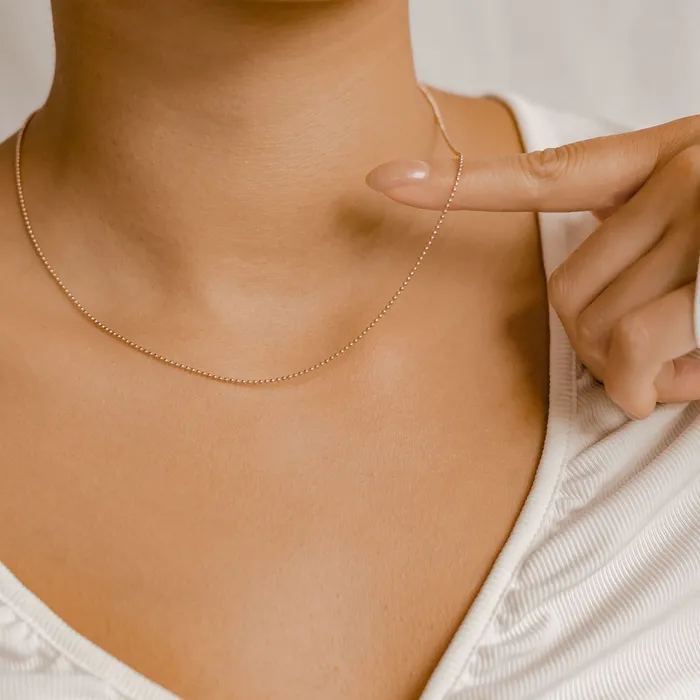 Bead Chain Necklace Rose Gold Hey Happiness Necklaces Bead Chain Necklace Rose Gold Hey Happiness Necklaces