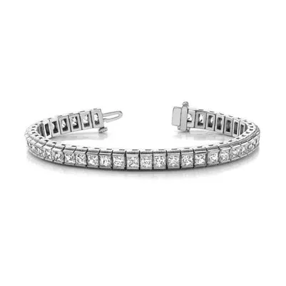 Bracelets GB 1050 Carats Natural Earth Mined Diamond Tennis Bracelet White Gold 14K Jewelry