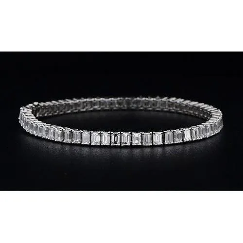 Bracelets GB Baguette Real Natural Earth Mined Diamond White Gold Bracelet Bracelets GB Baguette Real Natural Earth Mined Diamond White Gold Bracelet