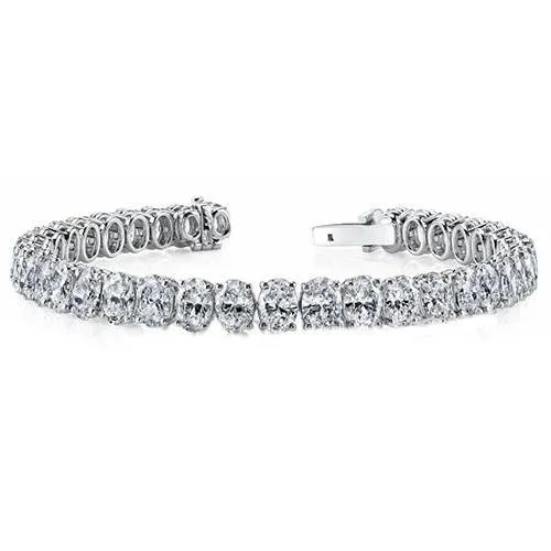 Bracelets GB Prong Oval Natural Earth Mined Diamond Tennis Bracelet Solid Gold Fine Jewelry 1375 Ct Bracelets GB Prong Oval Natural Earth Mined Diamond Tennis Bracelet Solid Gold Fine Jewelry 1375 Ct
