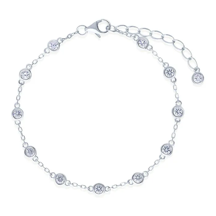 Bracelets GB Round Natural Earth Mined Diamond By The Yard White Gold 14K Chain Bracelet 3 Ct Bracelets GB Round Natural Earth Mined Diamond By The Yard White Gold 14K Chain Bracelet 3 Ct